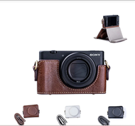 Portable PU Leather Half Case camera bag For Sony  ZV1  ZV1F ZV-1F ZV1M2  Protective Cover shell with Shoulder Strap