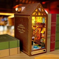 3D Wooden Puzzle Bookends, DIY Book Nook Kit, DIY Miniature Dolls House with Furniture, Book Nook Sh