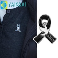 GLENES Black Ribbon Pin, Awareness Skin Cancer Funeral Ribbon Badge Brooch, Simple Breast Cancer Mel