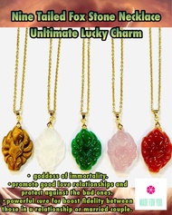 nine tailed fox Original Stone natural jade stone lucky charm 18k gold plated necklace blessed clean