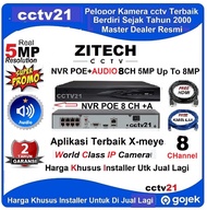 NVR PoE 8Ch +Audio 5Mp ZITECH Aplikasi TerBaik X-Meye H-265+ Harga lagi Promo cctv21