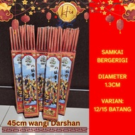 MERAH Hio Incense Prayer SAMKAI BIG Red long striped COLD GREY 3 - 3.5 hours