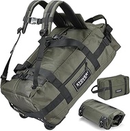 STOVER 45/80/100L Rolling Duffel Bag with Wheels, Large Durable Travel Duffle with Toiletry Bag, Hea