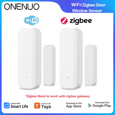 Tuya Zigbee/WiFi Window Door Sensor Smart Home Security Alarm System Voice Control Via Alexa Google 