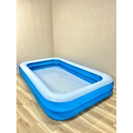 Aquatic Jumbo Family Swimming Pool 305cm Large Inflatable Rubber Children's Swimming Pool 2 Ring Fam