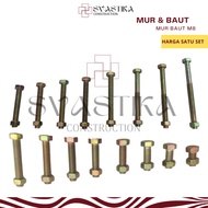 M6 Yellow Nut Bolt Length 10mm - 80mm