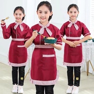 Baju Chef Budak Kids Chef Costume Girls Kitchen Chef Cooking Tops with Apron Children Cosplay Costum