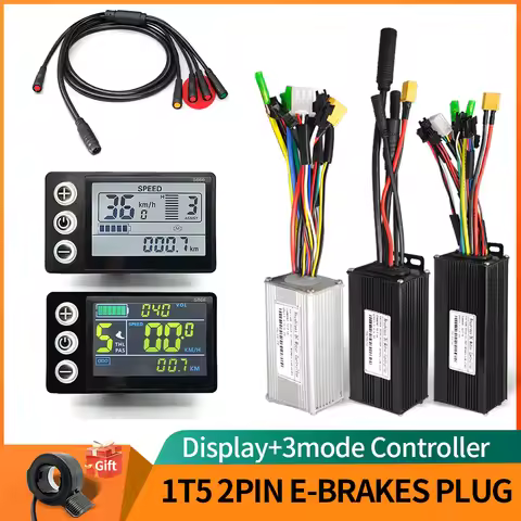 Ebike SineWave Three mode controller set 17A 26A 30A 40A 45A TFT Display 1T5cable throttle Hall unli