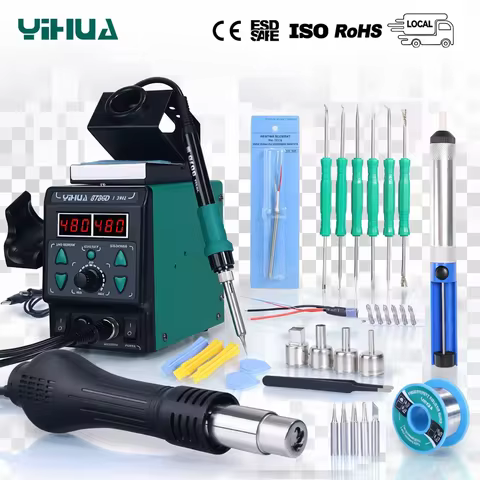 YIHUA 8786D Soldering Iron Hot Air Soldering Station DIY Digital Rework Station Phone Repair BGA SMD