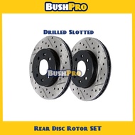 Rear Disc Rotor Set 2pcs Drilled Slotted Standard Size Kia Forte 1.6 2.0 262mm