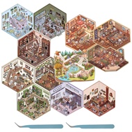 DIY 3D House Stickers Creative 3D Scene Stickers Fun 3D House Sticker Set for Adults Kids to Reduce 