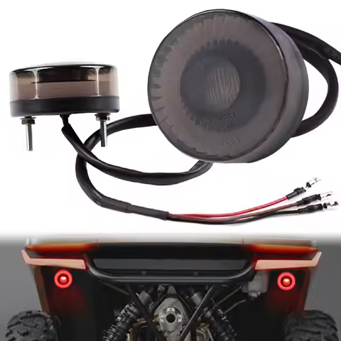 Round 3rd Auxiliary Brake Light 12V Taillight Hi/Lo Beam Stop Indicator Rear LED Tail Lamp Waterproo