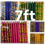 7ft 84inches sunflower geena fabric Katrina plain center ring curtain 3in1set and per pc