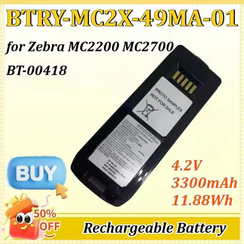 BTRY-MC2X-49MA-01 4.2V 3300mAh 11.88Wh for Zebra MC2200 MC2700 BT-00418 BTRY-MC2X-35MA-01 Barcode Sc