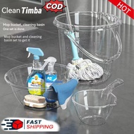 Minimalist Home buddies Transparent Timba Plastic Bucket Timba with Dipper and Basin Tabo Transparen