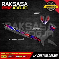 Striping fiz r transparent uv white sticker racing yamaha fizr force1 poswan f1zr ZK-4