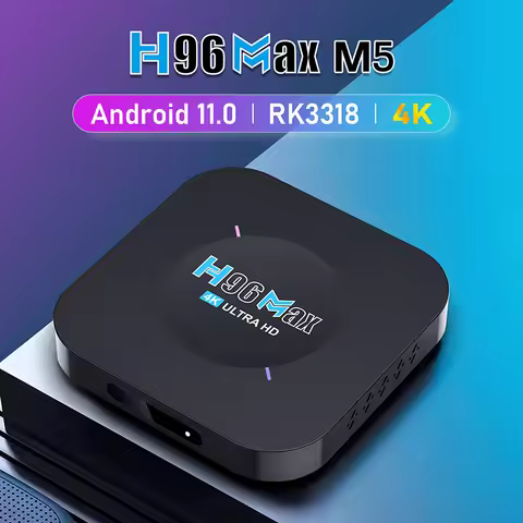 New H96MAX M5 Android 11 TV BOX WIFI6 8K Smart TV BOX RK3318 Chip 8K Andorid 11.0 Set Top Box Decode