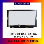 LED SCREEN 14.0 SLIM EDP 40 PIN FHD IPS 120HZ 1920x1080 HP 830 840 G5 G6 M140NVF7 R0