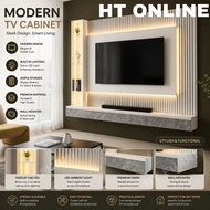 [HT ONLINE] 8ft Modern TV Cabinet Gantung | Fluted Panel | Kabinet TV Minimalist