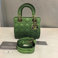 Dior lady dior酪梨綠四格戴妃羊皮包