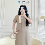 [12-13.9 |MUA 2 GIẢM 20K] Set lẻ Áo kiểu thêu cổ thời trang GUMAC LAF0913 - Chân váy nữ form A thời 