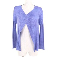 狀況極佳PLEATS PLEASE Issey Miyake PP53-J0892 前開襟顏色開衫，紫色，3 碼，日本製造，正品，女款。