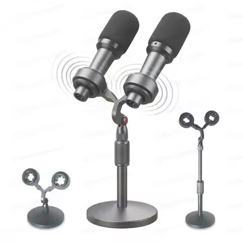 VIP55SM Dual Microphone Installation Kit Universal Stand for SM57 Presidential Microphone Twin Suppo