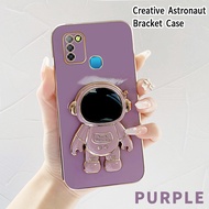 Stand Casing Hp Infinix Smart 5 Hot 10 Lite Holder Case Astronot Dudukan Soft case Pelapisan Silikon Cassing Hp Persegi Lensa Penuh Lindungi Cesing