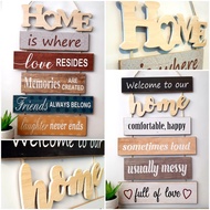 Wooden Cut-out HOME QUOTES Hang Wall Decor HxW: 22X14 inches