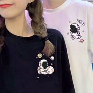 Couple Wear Trendy t Class Pure Cotton Short Half-Sleeve Two-Color Astronaut Female Hug Ball Made In