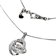 Swing Diamond Necklace 0.08/0.07ct K18WG White Gold 2.4g 45.5cm Women's [Used]