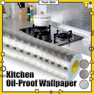 Kitchen Aluminium Oil-proof Wallpaper Foil Waterproof Stickers Self Adhesive 10M Wall paper Sticker