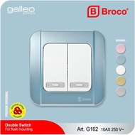 2G Galleo Series SwitchBroco biru G162-54S Blue Double 2 Gang 1 Way