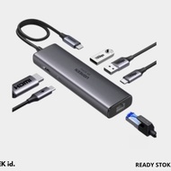 Ugreen Type C HUB 6 in 1 (USB + Type C + HDMI + RJ45) 45000