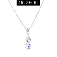 SO SEOUL Ghent Aurora Borealis Pendant Necklace – Swarovski® Crystal Chain Jewelry (Atlantic Shine)