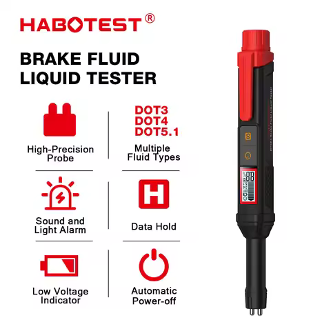 HABOTEST HT663 Digital Universal Brake Fluid Tester Automotive Vehicle Brake Oil Tester Sound Light 