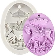 Sijiangmold Carousel Silicone Mould Photo Frame Fondant Moulds Baroque Style Scroll Frame Mould for