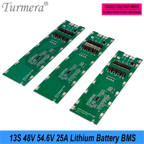 Turmera 13S 48V 54.6V 25A Lithium Battery BMS Weld Nickel for 18650 Brackets 13S4P 13S5P 13S6P E-Bik