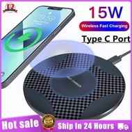 15W Qi Wireless Charger For IPhone 13 12 11 Pro Xs Max X Xr 8 Induction Fast Charging Type-c Wireless Charging Pad For Android Samsung S10 Xiaomi Mi 9