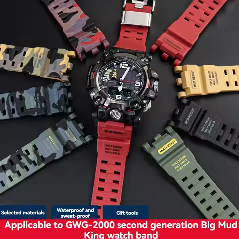 Upgraded Resin Rubber Strap for Casio G-Shock GWG-2000 GWG-2040, Men's Big Mudmaster 2nd Gen Watch B