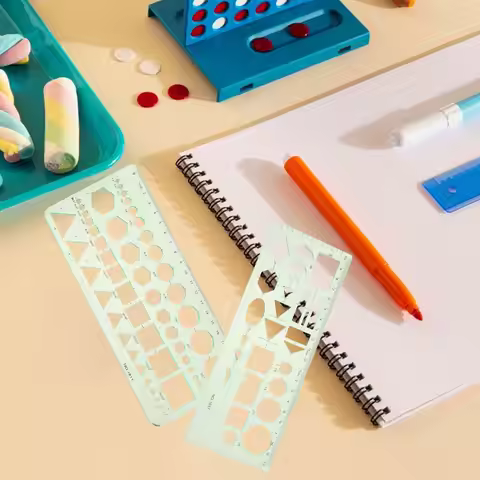 9Pcs Circle Oval Templates Geometric Drawing Rulers Plastic Stencils for Accurate Drafting Drawing T