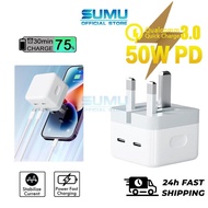 50W/35W type C fast charger power adapter usb charger 5A 3.0 dual port PD power UK plug 20W for Huaw