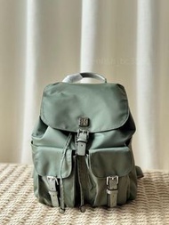 💜TORY BURCH VIRGINIA 女款雙肩背包 灰綠色 原廠Outlets出品