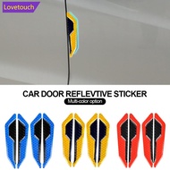 LOVETOUCH 4Pcs Car SUV Body Door Reflective Safety Warning Anti-Collision Carbon Fibre Sticker Prote