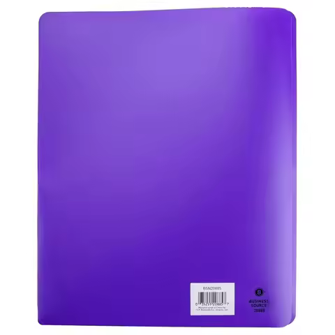 BSN20885, 3-Hole Punched Poly Portfolios, 1 Each, Purple