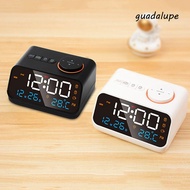 GUADALUPE FM Radio LED Alarm Clock, Adjustable Volume USB Charging Digital Table Calendar, Dual Alar