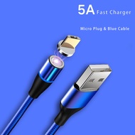 5A Fast Charging Cable 3 in 1 Micro Usb / Type-C / apple usb Magnetic USB Cable Data Cable with Led