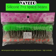 YAYEEO 800pcs 100 Groups Fishing Bobber Stopper, Float transparent Rubber Bean,  Fishing Supply Soft