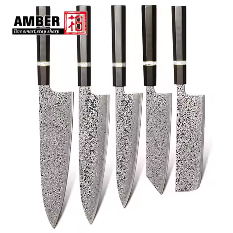 traditional chefs knife set vg 10 japanese nakiri knife set 67-layer Damascus Steel 3pcs Kitchen kni