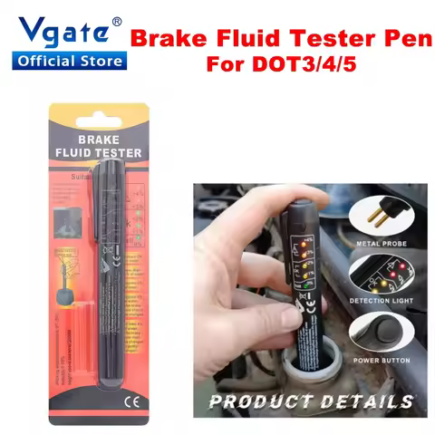 Vgate 5 LED Electronic Brake Fluid Liquid Tester Pen Universal Detector Car Automotive for DOT3/4/5 